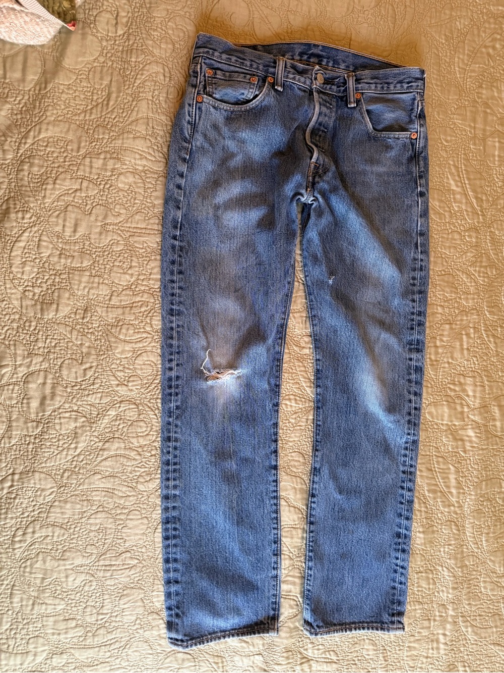 Vintage Levi’s 501 Button Fly Jeans Distressed Grunge 90s Straight Leg USA - Picture 4 of 13